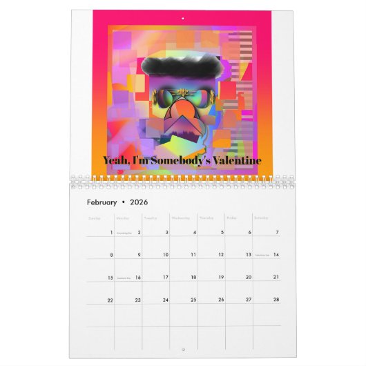 Calendrier d'amusement de collection de faces les (Feb 2026)