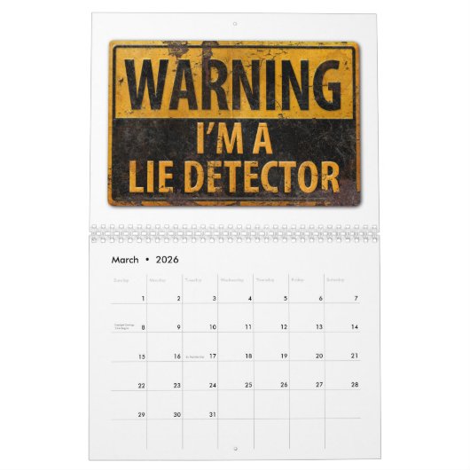 Calendrier DANGER SIGNES Drôle Avertissement Attention Signal (Mar 2026)