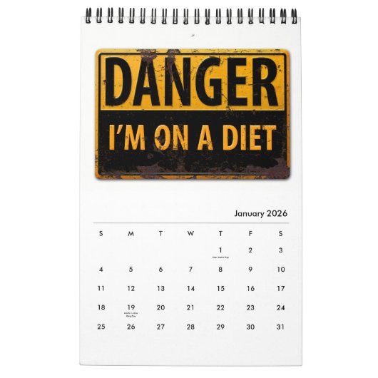 Calendrier DANGER SIGNES Drôle Avertissement Attention Signal (Jan 2026)