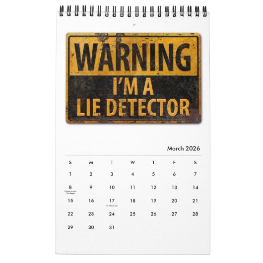 Calendrier DANGER SIGNES Drôle Avertissement Attention Signal (Mar 2026)