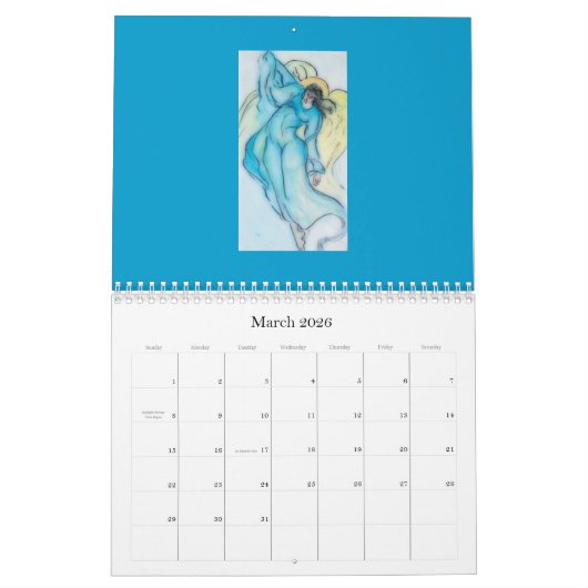 Calendrier d'anges : Dessins en pastel Uncropped (Mar 2026)