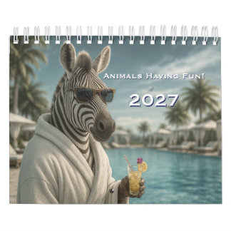 Calendrier d'animaux s'amusant