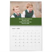 Calendrier d'anniversaire familial personnalisé (Mar 2026)