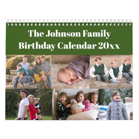 Calendrier d'anniversaire familial personnalisé (Protection)