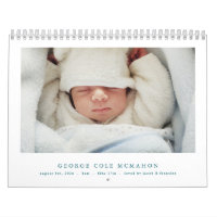 Calendrier d'annonce de naissance de petit garçon