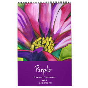 Calendrier d'aquarelle couleur pourpre Sacha Gross