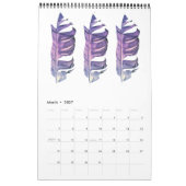 Calendrier d'aquarelle couleur pourpre Sacha Gross (Mar 2027)