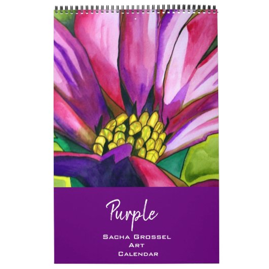 Calendrier d'aquarelle couleur pourpre Sacha Gross (Protection)