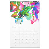 Calendrier d'aquarelle couleur pourpre Sacha Gross (Jan 2027)