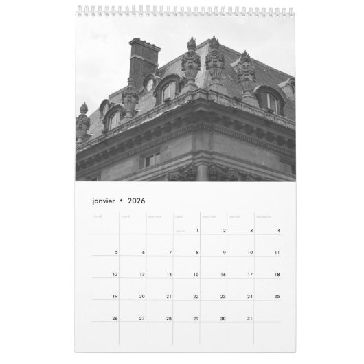 Calendrier d'architecture de Paris : En francais. (Jan 2026)