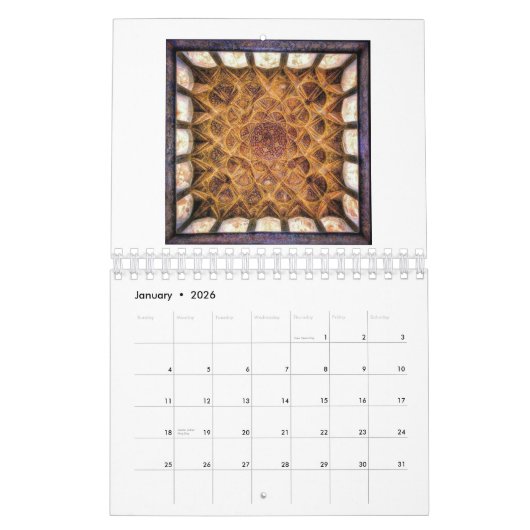 Calendrier d'architecture persane (Jan 2026)