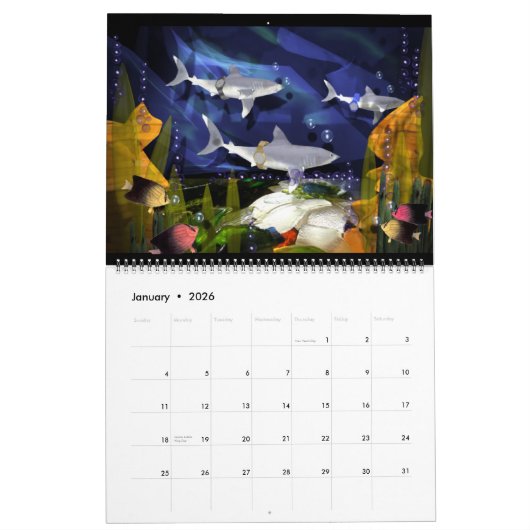 Calendrier d'art 2013 Large Sea-Life par Valxart.c (Jan 2026)