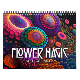 Calendrier d'art 2026 Fleur Magique Stylisée