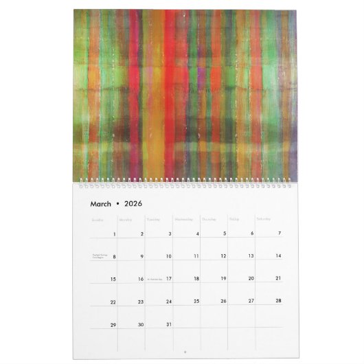 Calendrier d'art abstrait (Mar 2026)