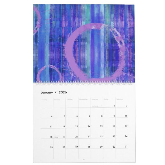 Calendrier d'art abstrait (Jan 2026)