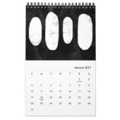 Calendrier d'art abstrait noir et blanc (Jan 2027)