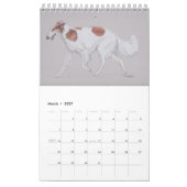 Calendrier d'art Borzoi 2022 à une page par Charlo (Mar 2027)