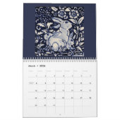 Calendrier d'art Carrelage bleu et blanc de lapin  (Mar 2026)