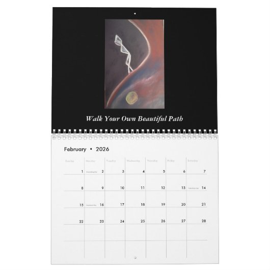 Calendrier d'art curatif d'âme (Feb 2026)