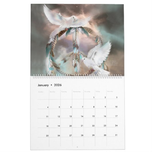 Calendrier d'art d'animaux d'essence minérale (Jan 2026)