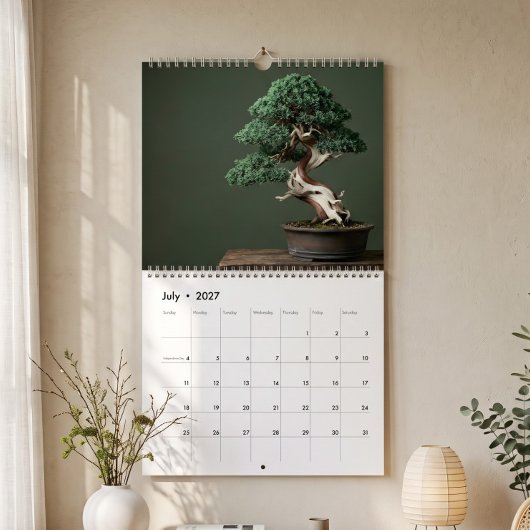 Calendrier d'art d'arbre en bonsaï japonais