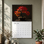 Calendrier d'art d'arbre en bonsaï japonais