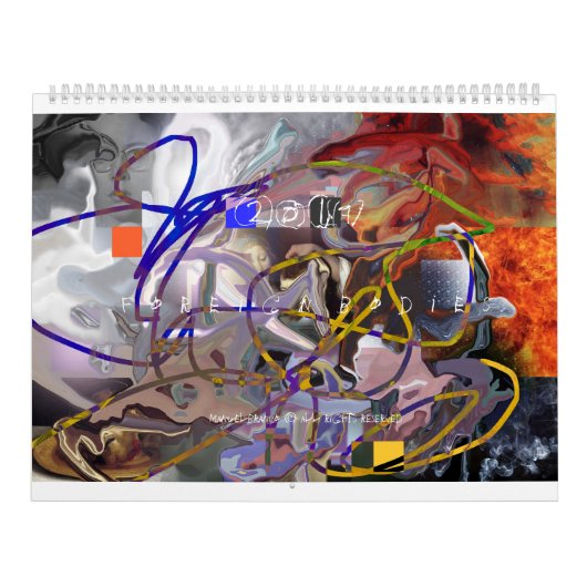 CALENDRIER d'ART de 2017 abstractions de Digitals (Protection)