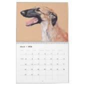 Calendrier d'art de Borzoi 2021 par Charlotte Yeal (Mar 2026)