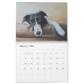 Calendrier d'art de Borzoi 2021 par Charlotte Yeal (Feb 2026)