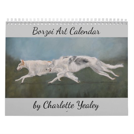 Calendrier d'art de Borzoi 2021 par Charlotte Yeal (Protection)