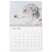 Calendrier d'art de Borzoi 2021 par Charlotte Yeal (Jan 2026)