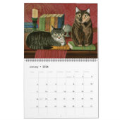 Calendrier d'art de chat d'imaginaire. Chats (Jan 2026)