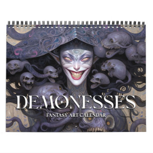 Calendrier d'art de fantasy sombre des démonesses