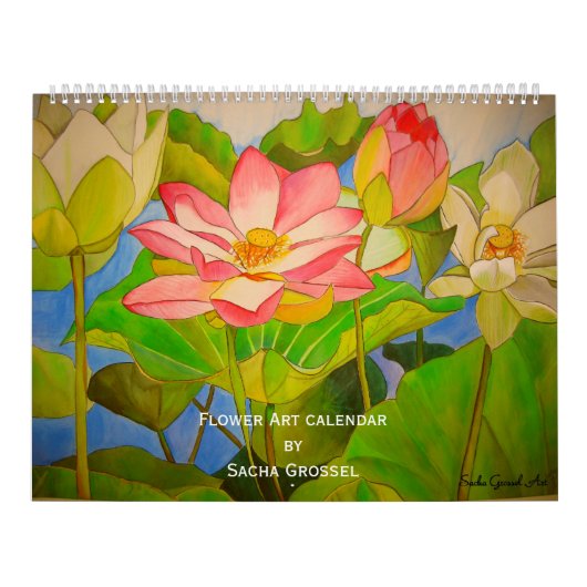 Calendrier d'art de fleur par art de Sacha Grossel (Protection)