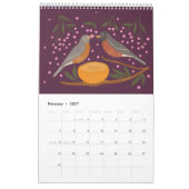 Calendrier d'art de la nature avec oiseaux de jard (Feb 2027)