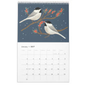 Calendrier d'art de la nature avec oiseaux de jard (Jan 2027)