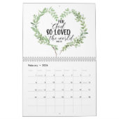 Calendrier d'art de l'aquarelle de la Bible Verse  (Feb 2026)