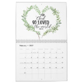 Calendrier d'art de l'aquarelle de la Bible Verse (Feb 2027)