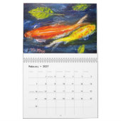 Calendrier d'art de poissons de Koi (Feb 2027)