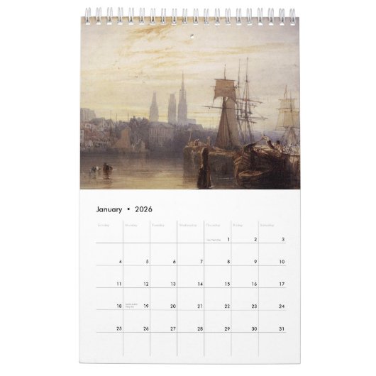 Calendrier d'art de Rouen (11" x 7") (Jan 2026)