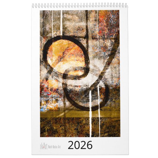 Calendrier d'art de Ruth Kedar 2026 en blanc (Protection)