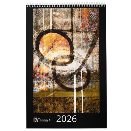 Calendrier d'art de Ruth Kedar 2026 en noir (Protection)
