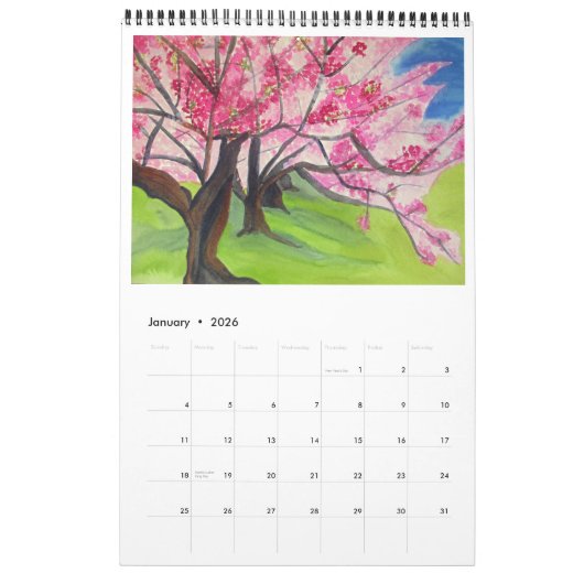 Calendrier d'art de style japonais par Sacha (Jan 2026)