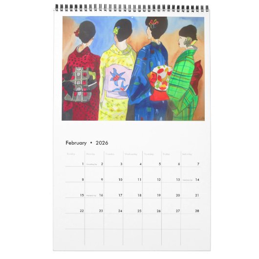 Calendrier d'art de style japonais par Sacha (Feb 2026)