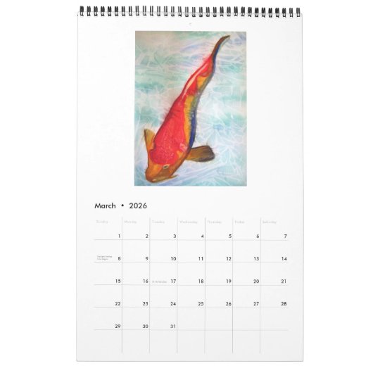 Calendrier d'art de style japonais par Sacha (Mar 2026)