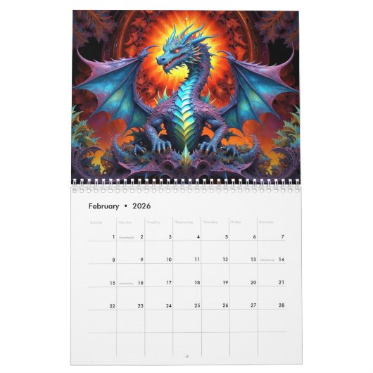 Calendrier d'art Dragon 2026 (Feb 2026)