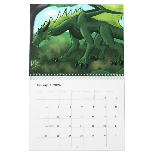 Calendrier d'art Dragon Ultime (Jan 2026)