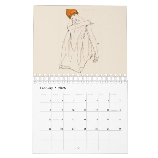 CALENDRIER D'ART FIN : EGON SCHIELE : DESSINS (Feb 2026)