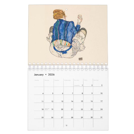 CALENDRIER D'ART FIN : EGON SCHIELE : DESSINS (Jan 2026)
