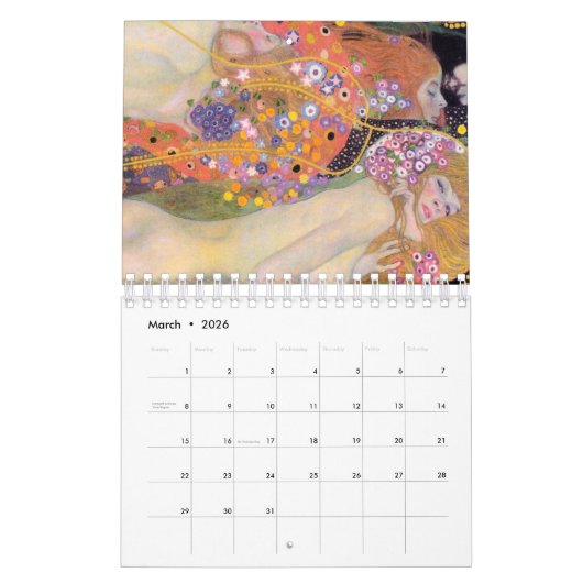 CALENDRIER D'ART FIN : GUSTAV KLIMT : PEINTURES (Mar 2026)